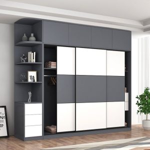 Tủ Quần Áo 3 Cánh Lùa Màu Ghi Trắng - TQAVP24