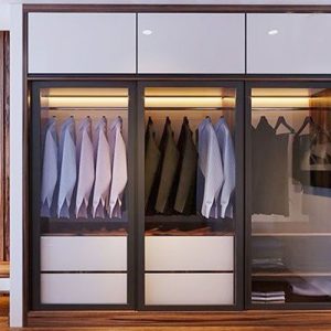 Tủ Quần Áo Cánh Kính Trượt Âm Tường Hiện Đại - TQAVP38