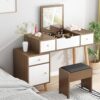 Bàn Trang Điểm Gương Lật Liền Hộc Tủ - BTDVP19