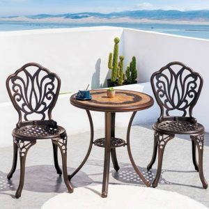 Bàn Ghế Cafe Ngoài Trời Nhôm Đúc Nhập Khẩu - BGCVP01