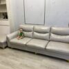 Sofa Da Simili Khung Gỗ Dâu Màu Ghi Xám - SDVP06