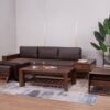 sofa gỗ tần bì bọc da góc chữ L