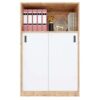Tủ Hồ Sơ Gỗ Cao Su 3 Tầng Cánh Lùa - THSGVP03
