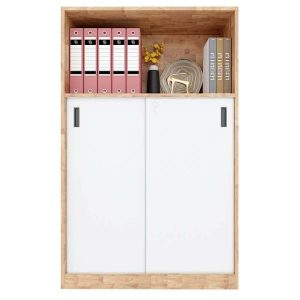 Tủ Hồ Sơ Gỗ Cao Su 3 Tầng Cánh Lùa - THSGVP03